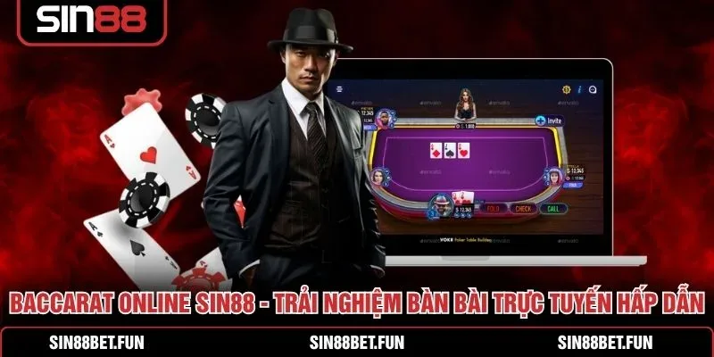 Giao diện bàn Baccarat SIN88 với hai cửa Con và Cái