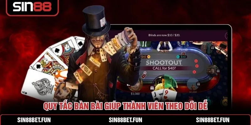 Bảng kết quả các ván trước giúp theo dõi nhịp bàn bài