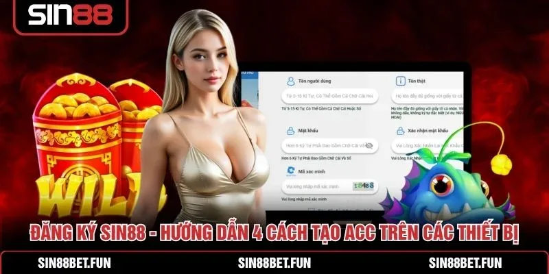 Người chơi mới nhận ưu đãi 50K sau khi tạo tài khoản SIN88 thành công